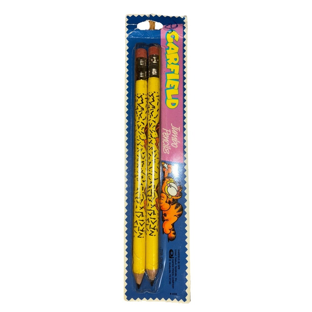 Vintage Garfield  Pencils Jumbo 2‎ Empire Pencil Company 1978 NEW
